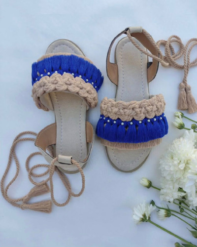 صندل مکرومه بافی بند دار