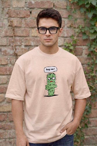 خرید تیشرت باکسی طرح کاکتوس